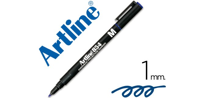 Rotulador artline retroproyeccion punta fibra permanente ek-854 azul -punta redonda 1 mm