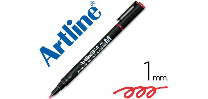 Rotulador artline retroproyeccion punta fibra permanente ek-854 rojo -punta redonda 1 mm