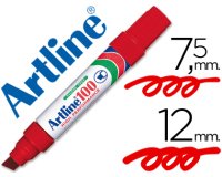 Rotulador artline marcador permanente 100 rojo punta biselada