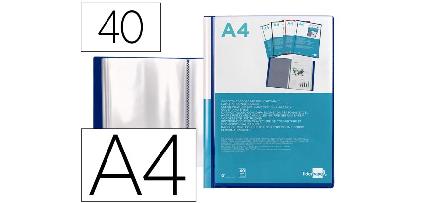Carpeta liderpapel personaliza fundas canguro polipropileno din a4 translúcido portada y lomo