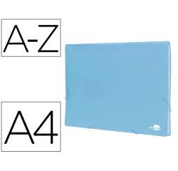 Carpeta liderpapel clasificador fuelle polipropileno din a4 celeste opaco 13 departamentos