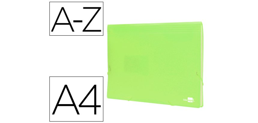 Carpeta liderpapel clasificador fuelle polipropileno din a4 amarillo fluor opaco 13 departamentos