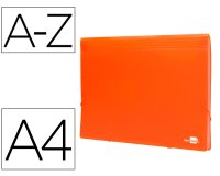 Carpeta liderpapel clasificador fuelle polipropileno din a4 naranja fluor opaco 13 departamentos