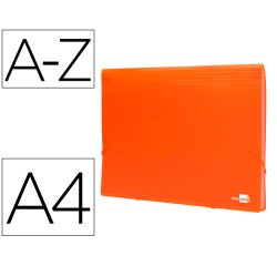 Carpeta liderpapel clasificador fuelle polipropileno din a4 naranja fluor opaco 13 departamentos