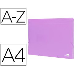 Carpeta liderpapel clasificador fuelle polipropileno din a4 lavanda opaco 13 departamentos