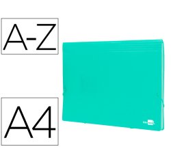 Carpeta liderpapel clasificador fuelle polipropileno din a4 verde opaco 13 departamentos