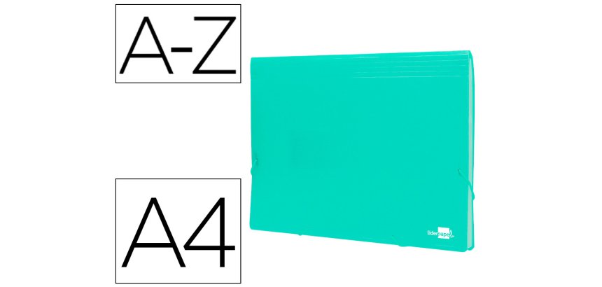 Carpeta liderpapel clasificador fuelle polipropileno din a4 verde opaco 13 departamentos