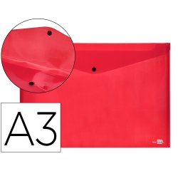 Carpeta liderpapel dossier broche 44243 polipropileno din a3 rojo translucido