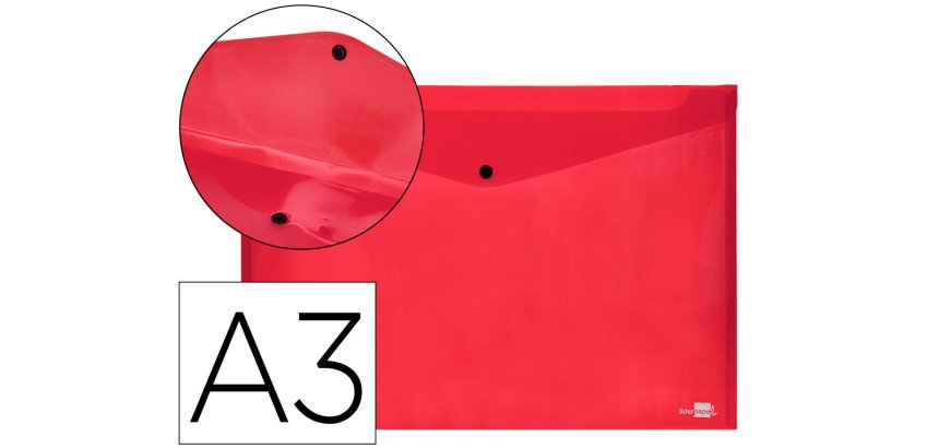 Carpeta liderpapel dossier broche 44243 polipropileno din a3 rojo translucido