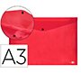 Carpeta liderpapel dossier broche 44243 polipropileno din a3 rojo translucido
