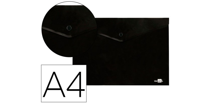 Carpeta liderpapel dossier broche polipropileno din a4 negro opaco 50 hojas