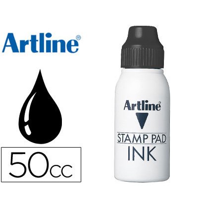 Tinta tampon artline negra bote 50 cc