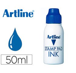 Tinta tampon artline azul bote 50 cc