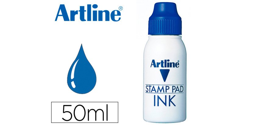 Tinta tampon artline azul bote 50 cc