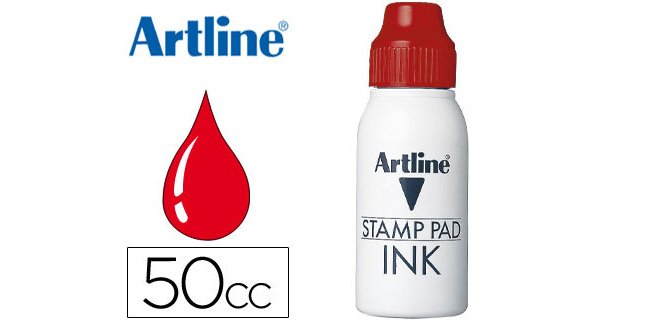 Tinta tampon artline roja bote 50 cc