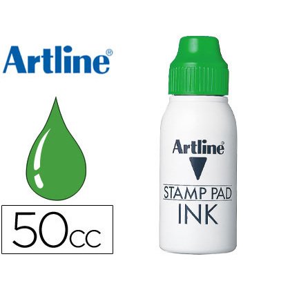 Tinta tampon artline verde bote 50 cc