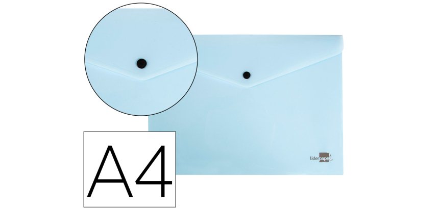Carpeta liderpapel dossier broche polipropileno din a4 celeste opaco 50 hojas