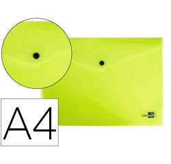 Carpeta liderpapel dossier broche polipropileno din a4 amarillo fluor opaco 50 hojas