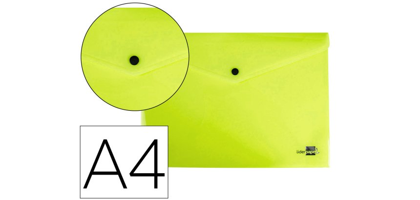 Carpeta liderpapel dossier broche polipropileno din a4 amarillo fluor opaco 50 hojas