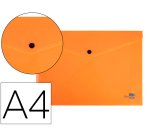 Carpeta liderpapel dossier broche polipropileno din a4 naranja fluor opaco 50 hojas