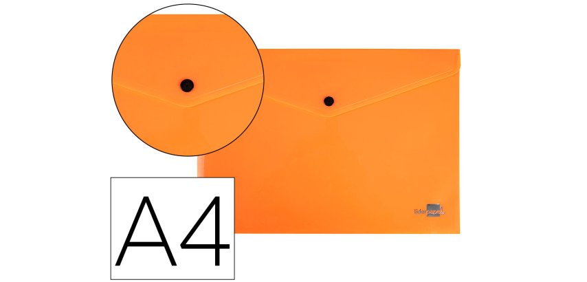 Carpeta liderpapel dossier broche polipropileno din a4 naranja fluor opaco 50 hojas