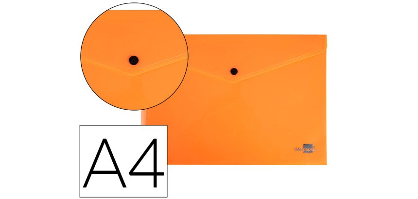 Carpeta liderpapel dossier broche polipropileno din a4 naranja fluor opaco 50 hojas