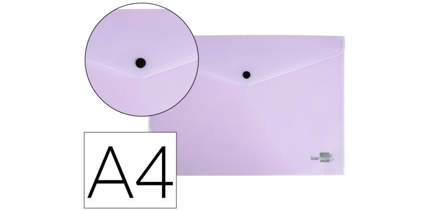 Carpeta liderpapel dossier broche polipropileno din a4 lavanda opaco 50 hojas