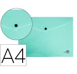 Carpeta liderpapel dossier broche polipropileno din a4 verde manzana opaco 50 hojas