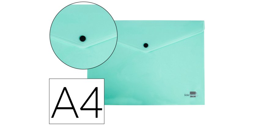 Carpeta liderpapel dossier broche polipropileno din a4 verde manzana opaco 50 hojas