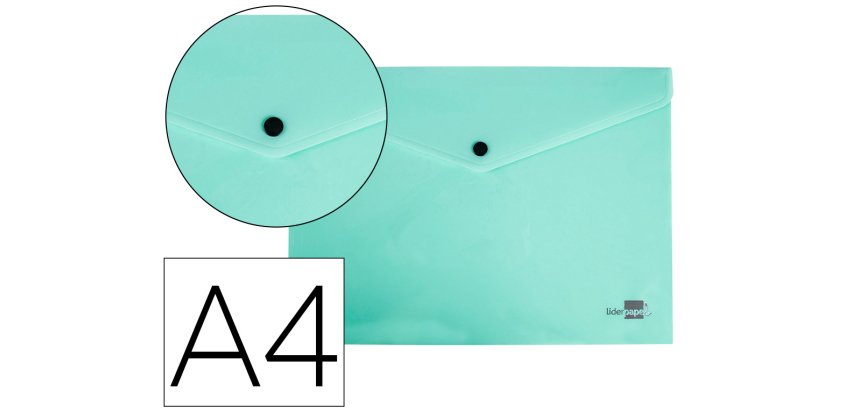 Carpeta liderpapel dossier broche polipropileno din a4 verde manzana opaco 50 hojas