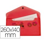 Carpeta liderpapel dossier broche polipropileno tamaño sobre americano 260x140 mm rojo translucido