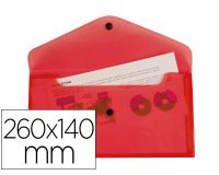 Carpeta liderpapel dossier broche polipropileno tamaño sobre americano 260x140 mm rojo translucido