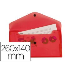 Carpeta liderpapel dossier broche polipropileno tamaño sobre americano 260x140 mm rojo translucido