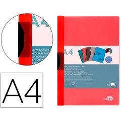 Carpeta liderpapel dossier pinza lateral polipropileno din a4 rojo translucido 30 hojas pinza deslizante