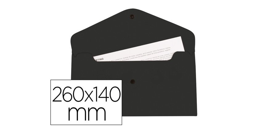 Carpeta liderpapel dossier broche polipropileno tama o sobre americano 260x140 mm negro opaco