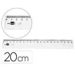 Regla liderpapel plastico irrompible transparente 20 cm