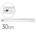 Regla liderpapel plastico irrompible transparente 30 cm