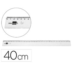 Regla liderpapel plastico irrompible transparente 40 cm