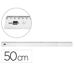 Regla liderpapel plastico irrompible transparente 50 cm