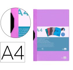 Carpeta liderpapel dossier pinza lateral polipropileno din a4 lavanda opaco 30 hojas pinza deslizante