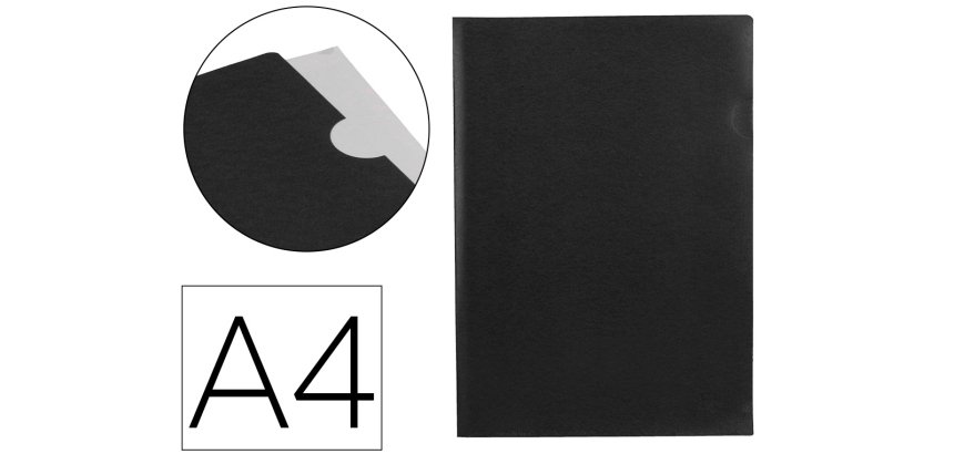 Carpeta liderpapel dossier uñero polipropileno din a4 negro opaco 20 hojas