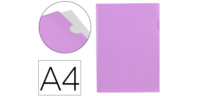 Carpeta liderpapel dossier uñero polipropileno din a4 lavanda opaco 20 hojas