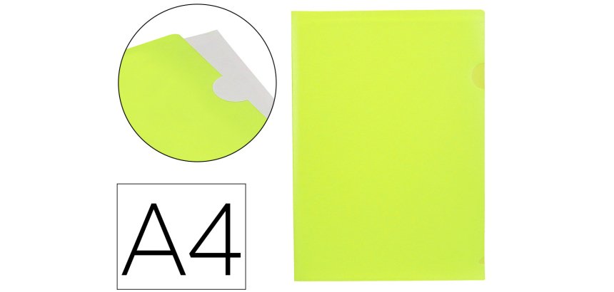 Carpeta liderpapel dossier uñero polipropileno din a4 amarillo fluor opaco 20 hojas