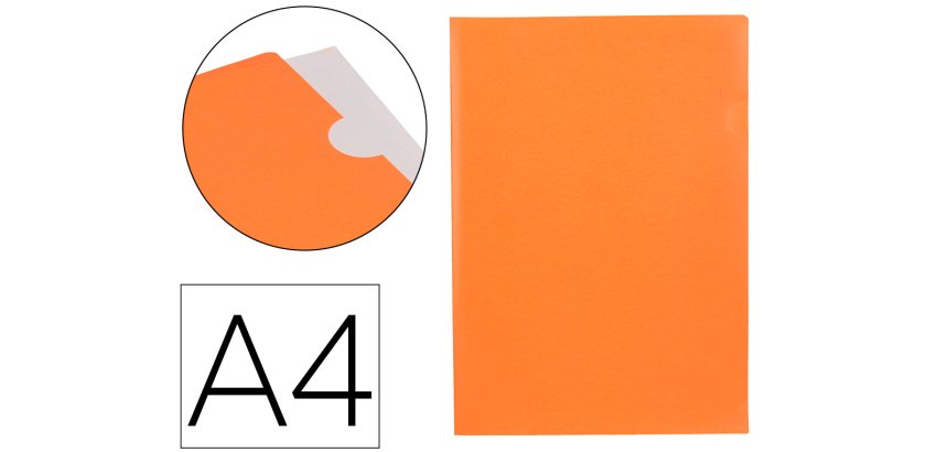 Carpeta liderpapel dossier uñero polipropileno din a4 naranja fluor opaco 20 hojas