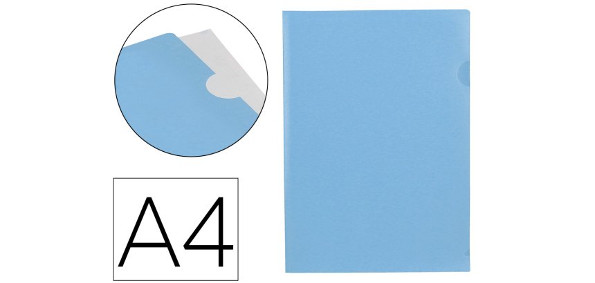 Carpeta liderpapel dossier uñero polipropileno din a4 celeste opaco 20 hojas