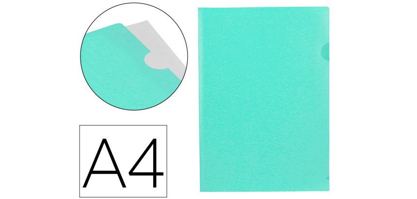 Carpeta liderpapel dossier uñero polipropileno din a4 verde manzana opaco 20 hojas