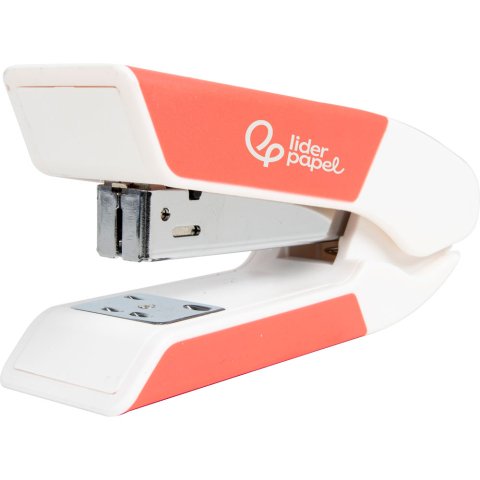 Grapadora liderpapel con regalo de extraegrapas y caja de 1000 grapas 26/6 capacidad 20h color coral
