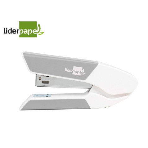 Grapadora liderpapel con regalo de extraegrapas y caja de 1000 grapas 26/6 capacidad 20h color gris