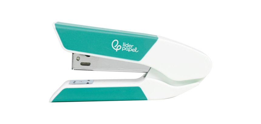 Grapadora liderpapel con regalo de extraegrapas y caja de 1000 grapas 26/6 capacidad 20h color turquesa