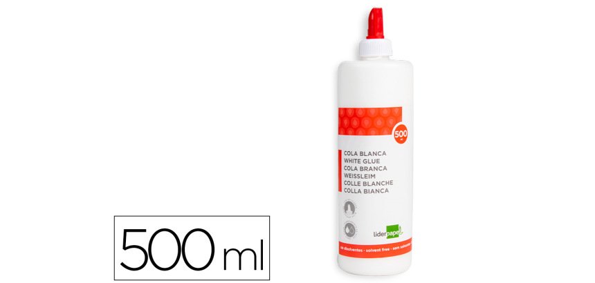 Pegamento cola blanca lavable liderpapel bote de 500 ml